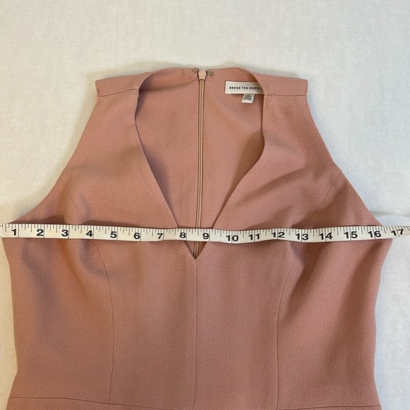 DRESS THE POPULATION CATALINA BLUSH CREPE COCKTAIL DRESS MEDIUM - Picture 15 of 16